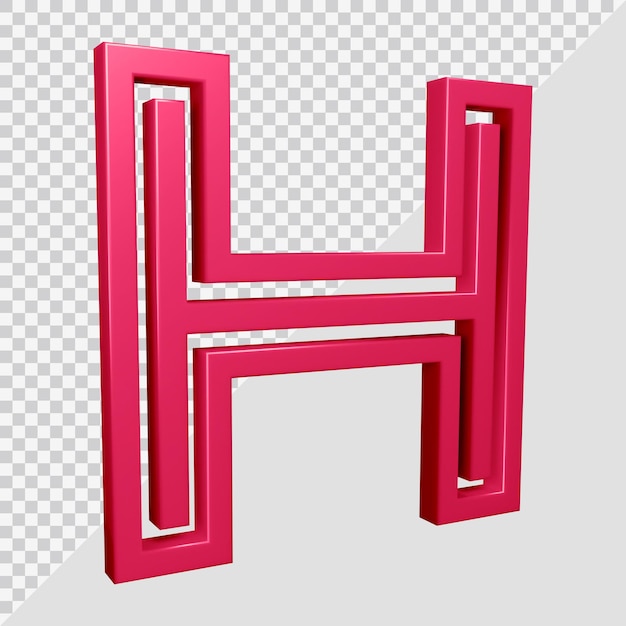 Rendu 3d De La Lettre De L'alphabet H