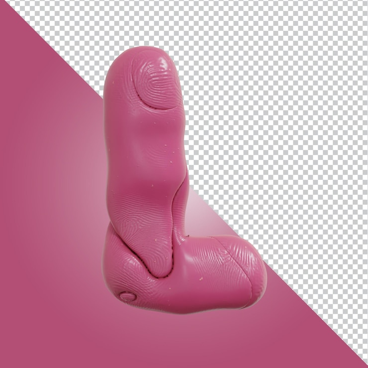 PSD rendu 3d de la lettre de l'alphabet l isolé
