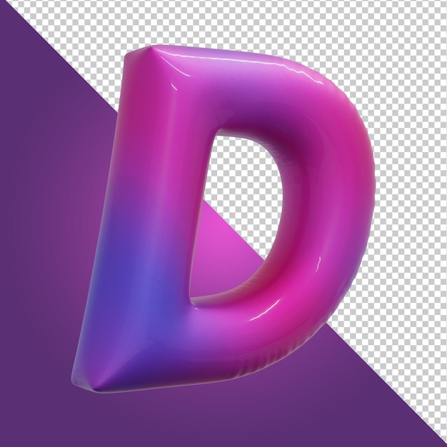 PSD rendu 3d de la lettre de l'alphabet isolé