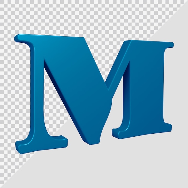 PSD rendu 3d de la lettre de l'alphabet m