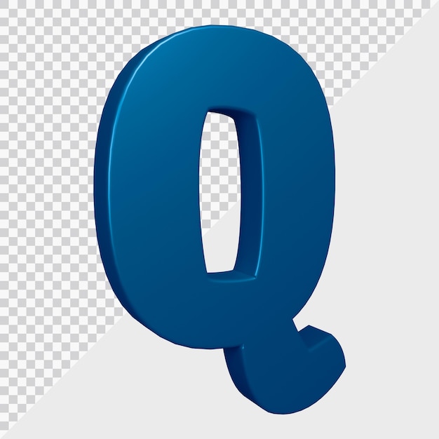 PSD rendu 3d de la lettre de l'alphabet q