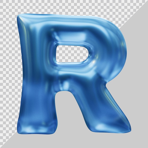 Rendu 3d De La Lettre De L'alphabet R Avec Un Style Moderne