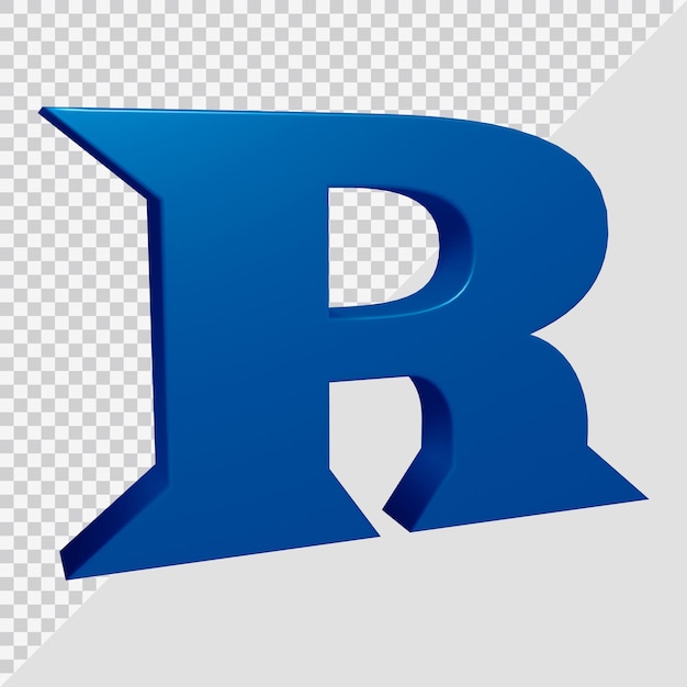 PSD rendu 3d de la lettre de l'alphabet r