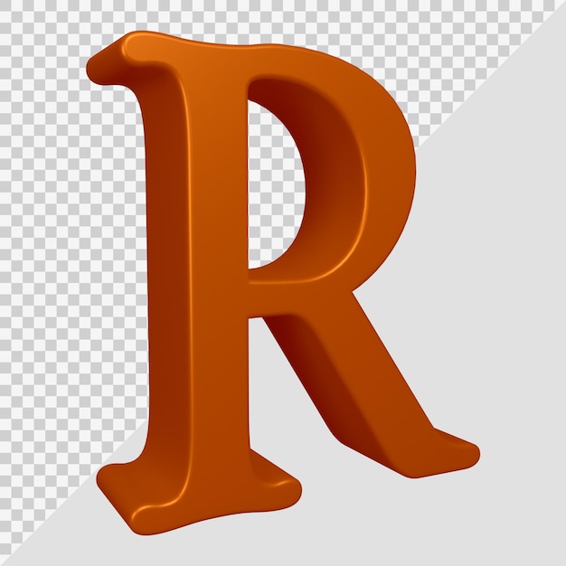 Rendu 3d De La Lettre De L'alphabet R