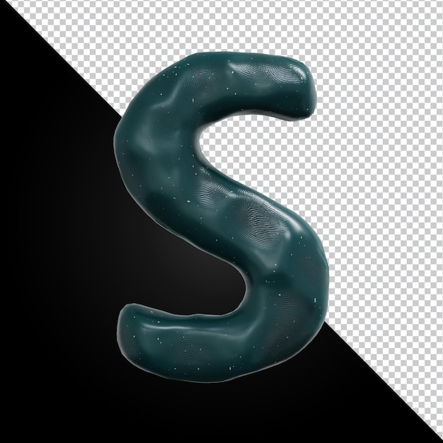 PSD rendu 3d de la lettre de l'alphabet s isolé