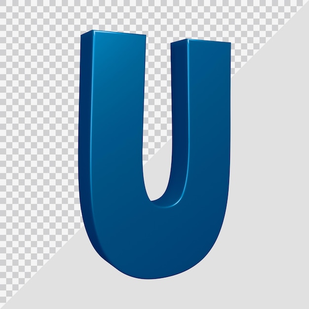 Rendu 3D de la lettre de l'alphabet u