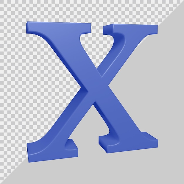 Rendu 3d De La Lettre De L'alphabet X