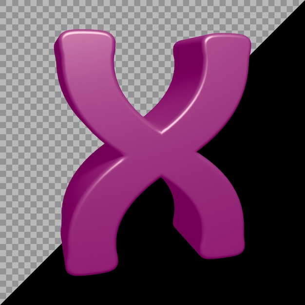 PSD rendu 3d de la lettre de l'alphabet x