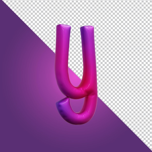 rendu 3d de la lettre de l'alphabet y isolé