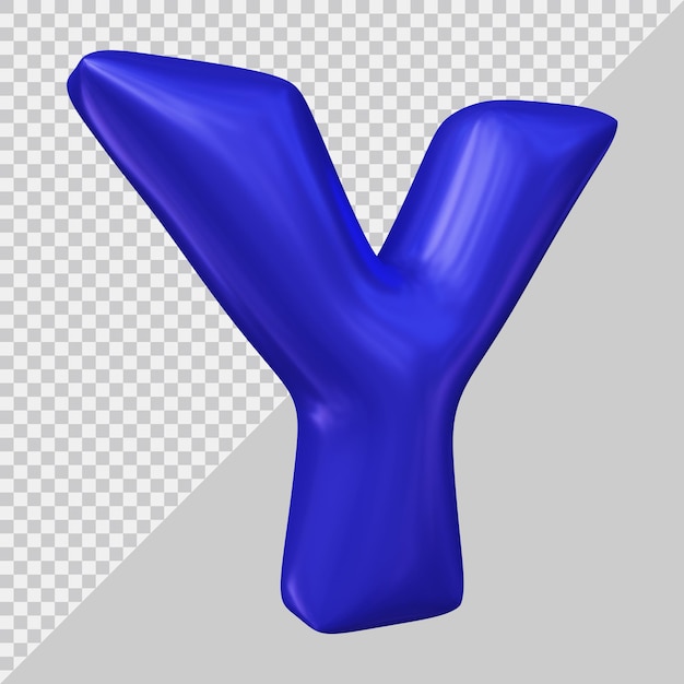 rendu 3d de la lettre de l'alphabet y avec un style moderne