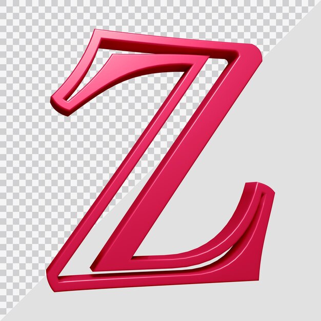 PSD rendu 3d de la lettre de l'alphabet z