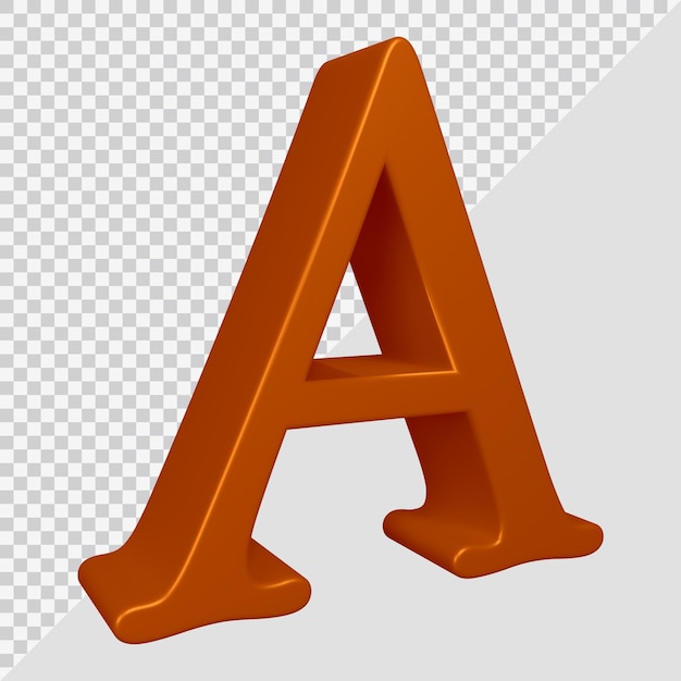 PSD rendu 3d de la lettre de l'alphabet a