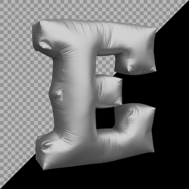 Rendu 3d De La Lettre E De L'alphabet Argent Ballon