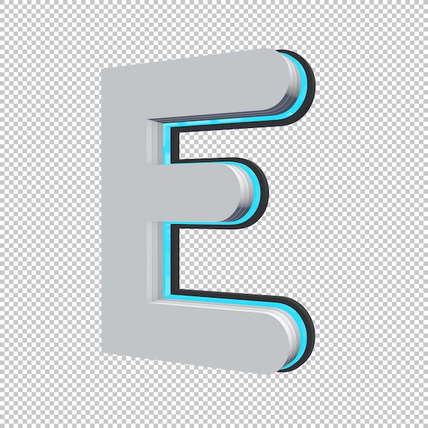 Rendu 3d de la lettre E