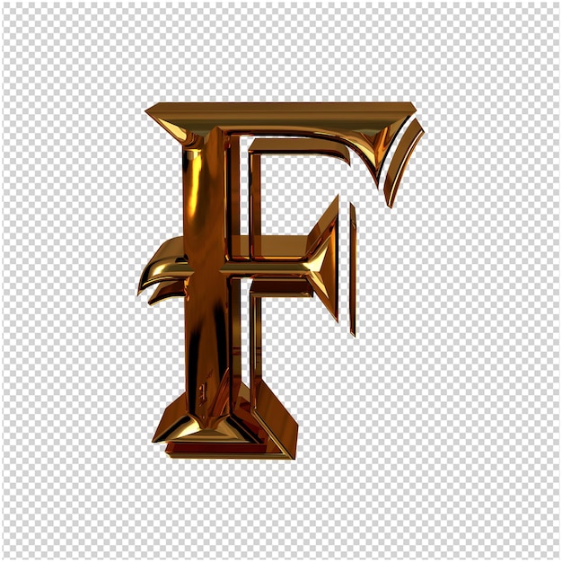 Rendu 3d de la lettre d'or