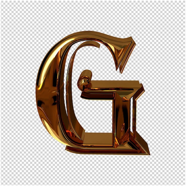 PSD rendu 3d de la lettre d'or