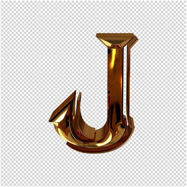 Rendu 3d de la lettre d'or