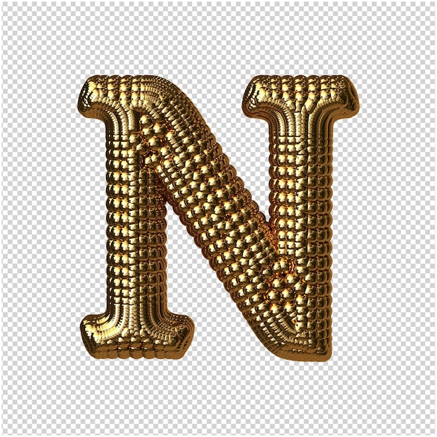 Rendu 3d de lettre de sphères d'or