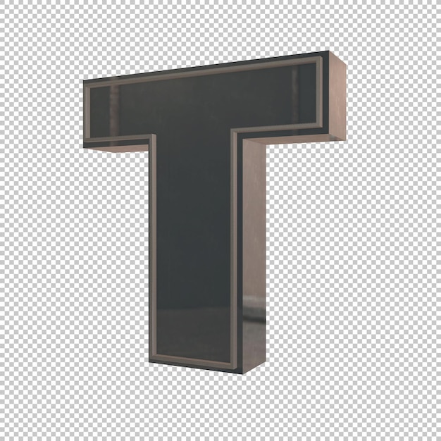 Rendu 3d de la lettre T
