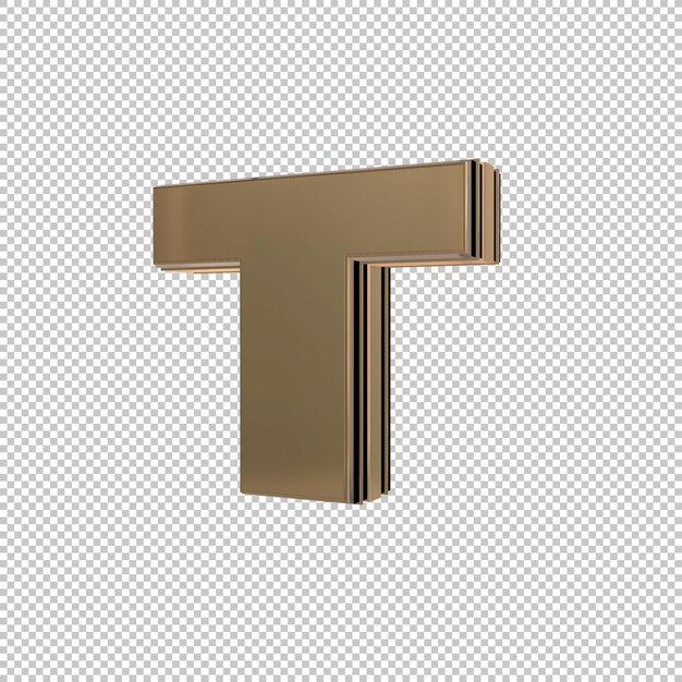 Rendu 3d de la lettre T