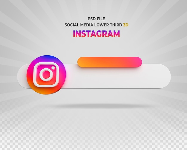 PSD rendu 3d des logos des médias sociaux instagram