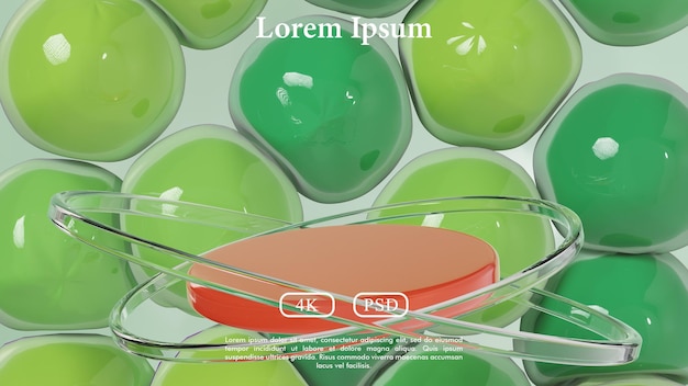 Rendu 3d D'un Magnifique Fond De Podium De Produits Avec Un Thème Naturel