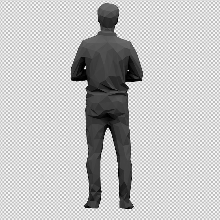 PSD rendu 3d mâle isométrique
