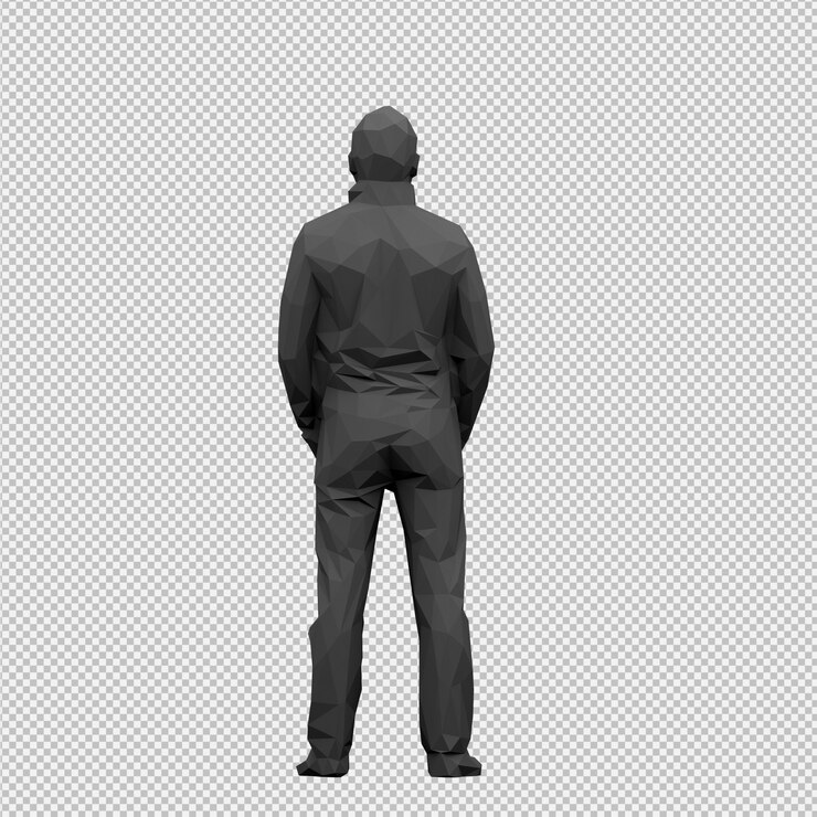PSD rendu 3d mâle isométrique