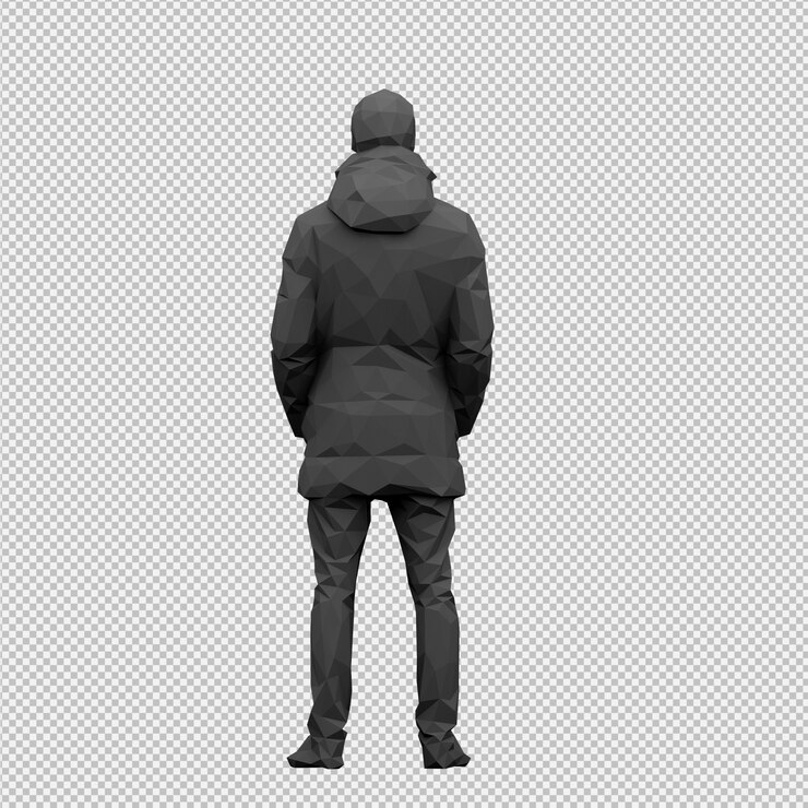 PSD rendu 3d mâle isométrique