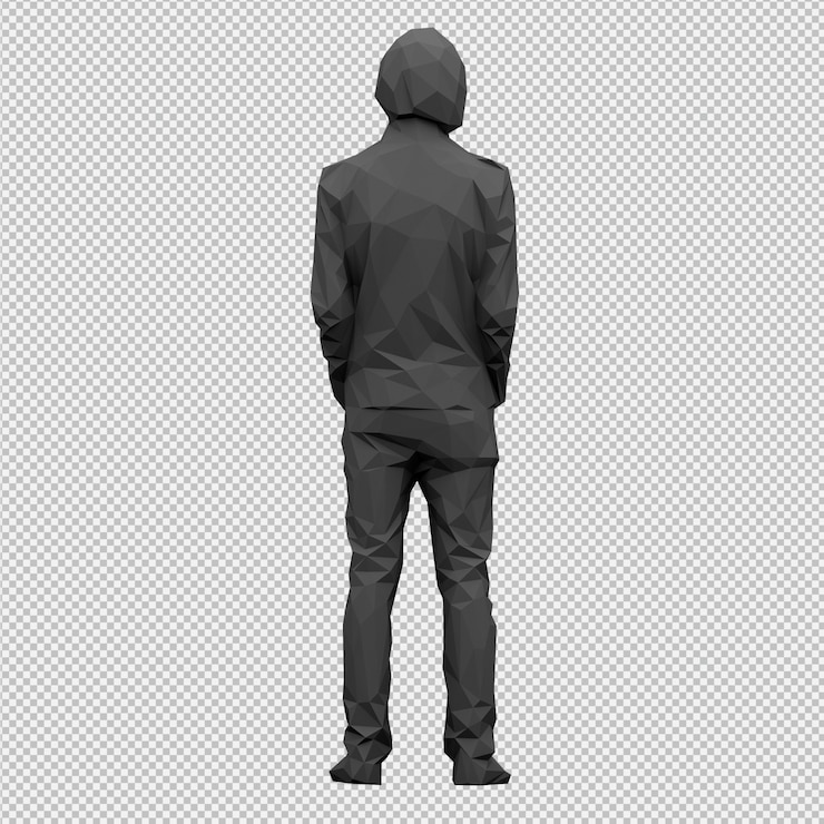 PSD rendu 3d mâle isométrique