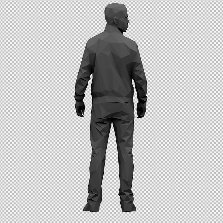 PSD rendu 3d mâle isométrique