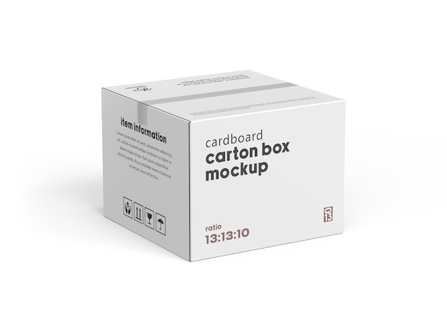 Rendu 3d de maquette de boîte en carton ondulé blanc pour le transport ou l'expédition de produits