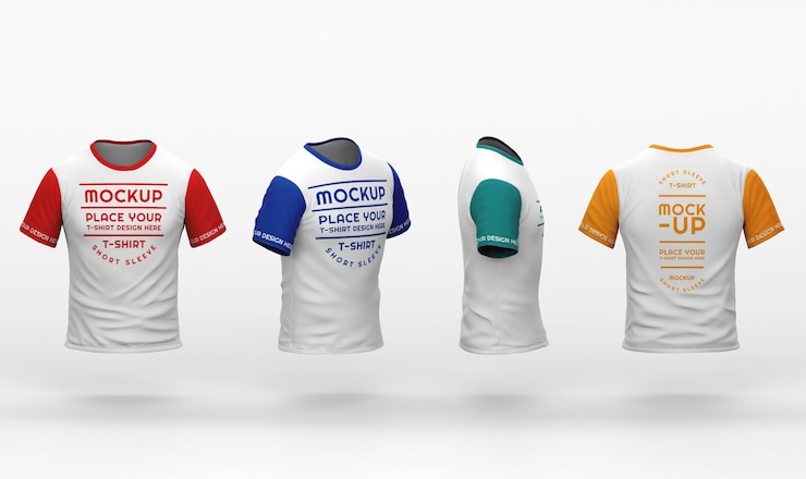 rendu 3d d'une maquette de tshirt minimal
