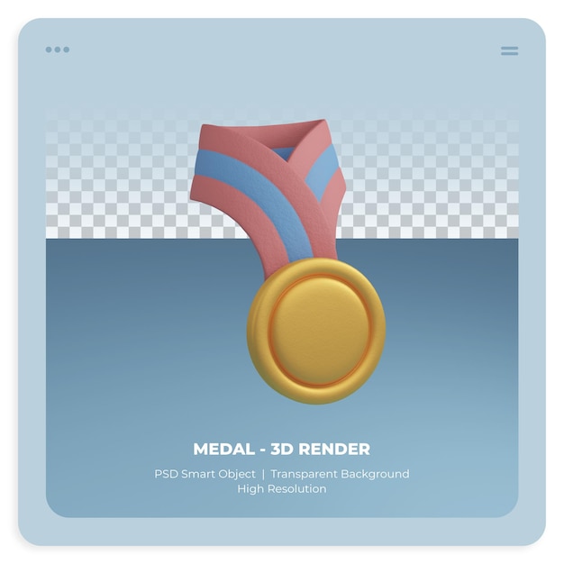 PSD rendu 3d de la médaille