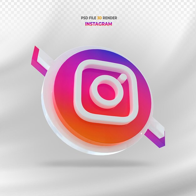 Rendu 3d Des Médias Sociaux Du Logo Instagram