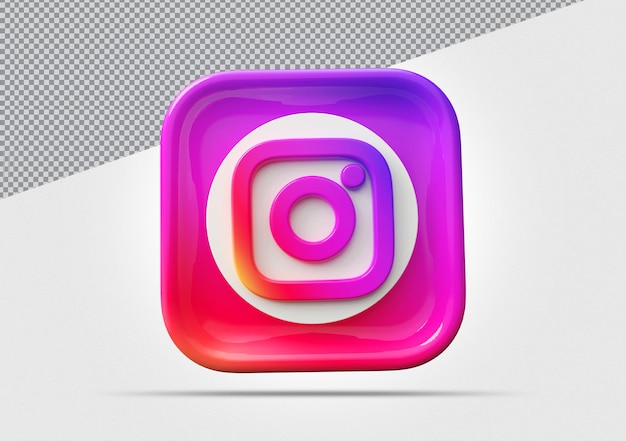 Rendu 3d des médias sociaux de l'icône Instagram