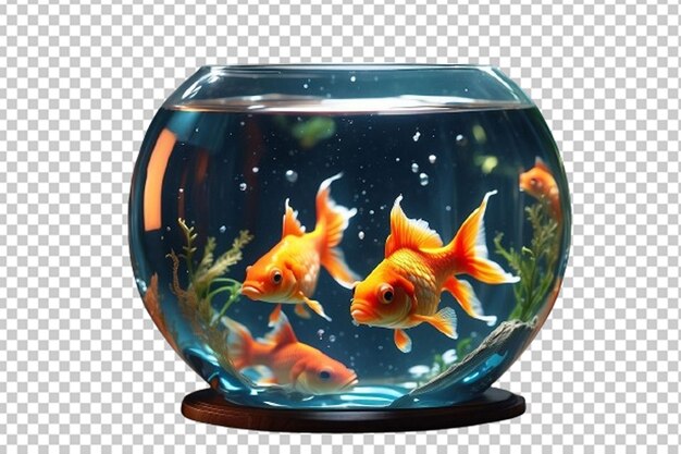 PSD rendu 3d d'un mignon poisson tropical dans un bol