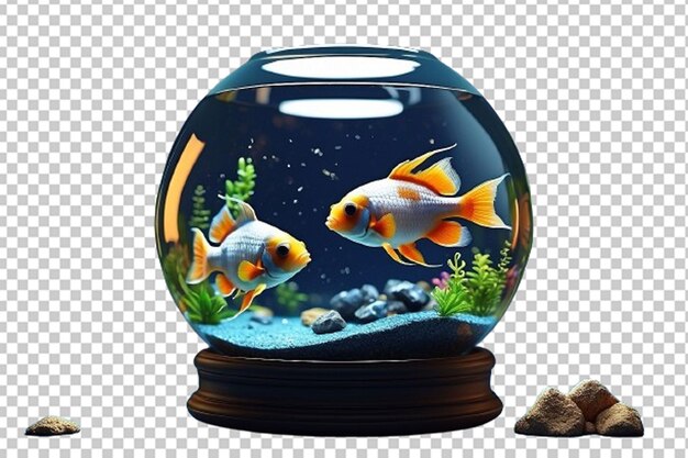 PSD rendu 3d d'un mignon poisson tropical dans un bol