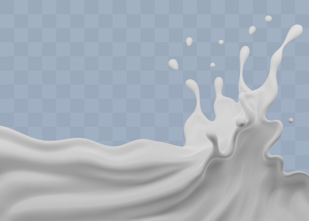 PSD le rendu 3d de milk splash en psd