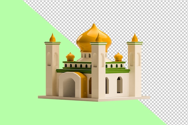 PSD rendu 3d mosquée fond transparent 3