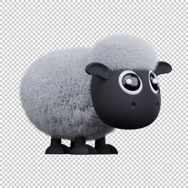 Rendu 3d De Moutons Noirs Colorés Psd