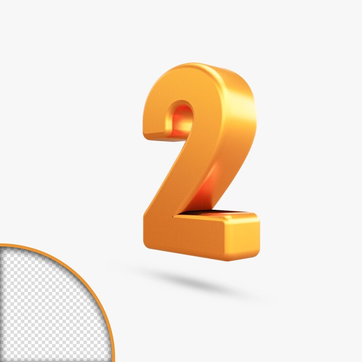 Rendu 3d de nombre d'or métallique