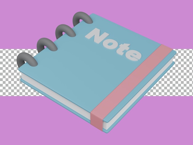 PSD rendu 3d notebook transparent premium psd