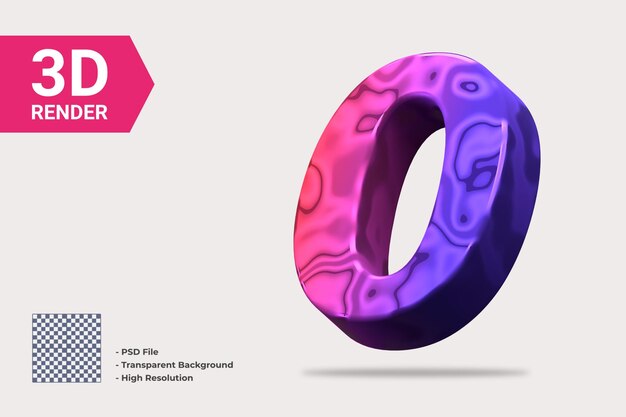 Rendu 3D numéro 0 isolé