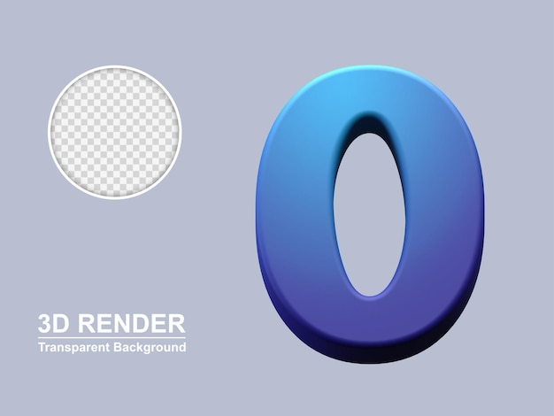 Rendu 3D numéro 0 isolé
