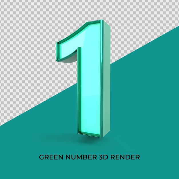 Rendu 3D numéro 1 couleur verte