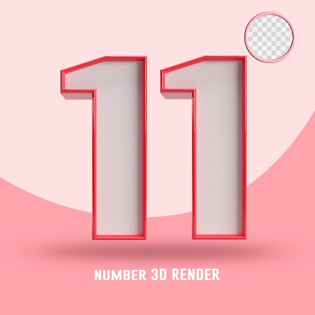 Rendu 3D numéro 11 ligne rouge et texture