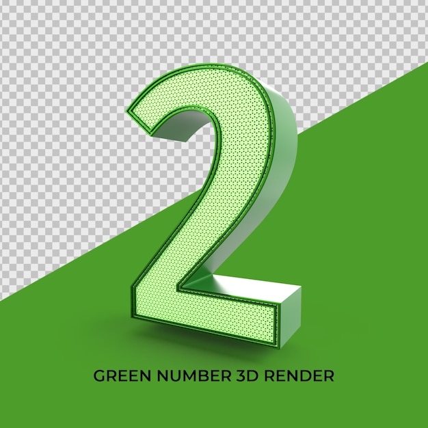 Rendu 3d Numéro 2 Couleur Verte