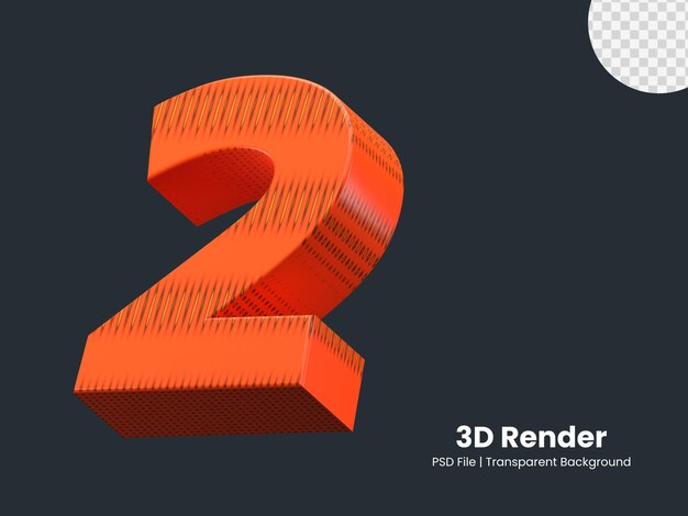 Rendu 3d Numéro 2 Isolé