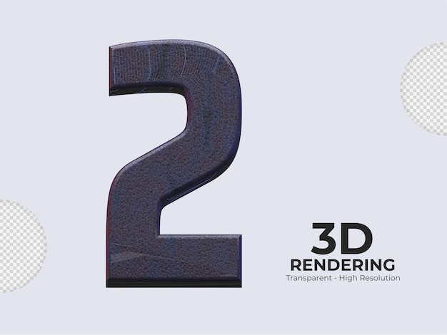 PSD rendu 3d numéro 2 isolé